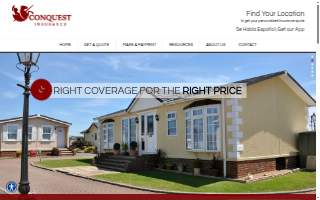 Conquest Insurance website