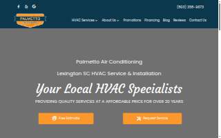 Palmetto Air Conditioning Co. website