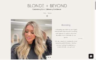 Blonde + Beyond Greenville Hair Salon website