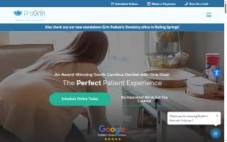 ProGrin Dental of Simpsonville website