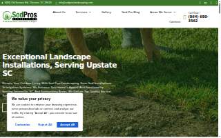 Sod Pros Landscaping website