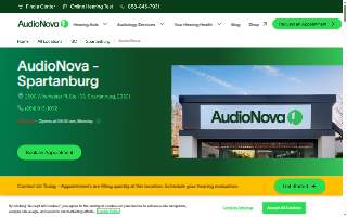 AudioNova of Spartanburg website