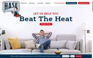 Hase Plumbing Heating & Air website