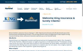 King Insurance Agency website