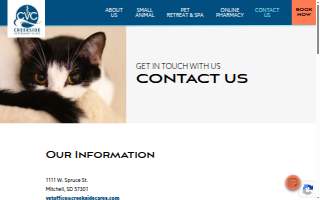 Creekside Veterinary Clinic website