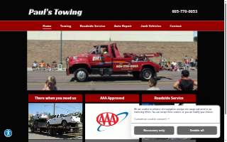 Paul's Towing website