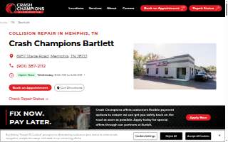 Crash Champions Collision Repair Bartlett website