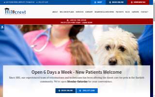 Hillcrest Animal Hospital website