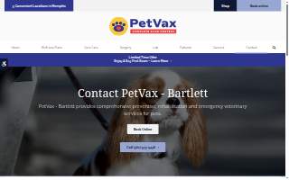 PetVax Complete Care Centers - Bartlett website