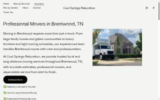 Cool Springs Relocation / Local Movers website