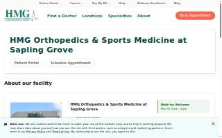 HMG Orthopedics and Sports Medicine at Sapling Grove website