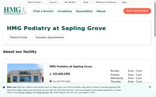 HMG Podiatry at Sapling Grove website