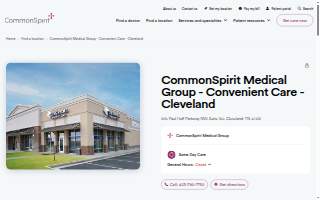 CommonSpirit - Convenient Care - Cleveland website