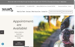 Taylor Animal Hospital website