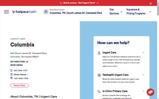 Fast Pace Health Urgent Care - Columbia - TN website