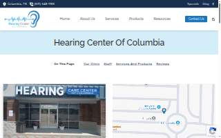 Hearing Center of Columbia website