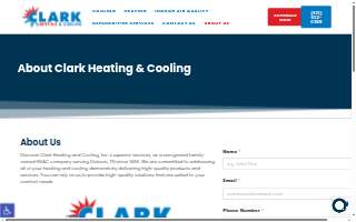Clark Heating & Cooling, Inc. website