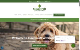Clovercroft Veterinary Hospital website