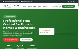 Franklin Shield Pest Control website