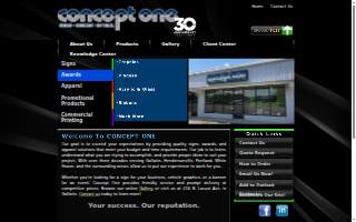 Concept One Custom SIGNS-AWARDS-APPAREL website