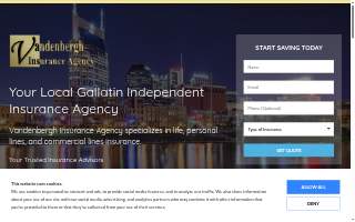 Vandenbergh Insurance Agency website