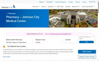 Ballad Health Pharmacy at Johnson City Medical Center website