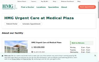 HMG Urgent Care at Medical Plaza website