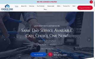 Choice One Plumbing website