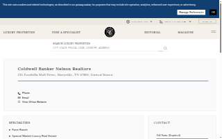 Coldwell Banker Nelson Realtors website