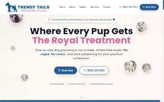 Trendy Tails Grooming Studio website