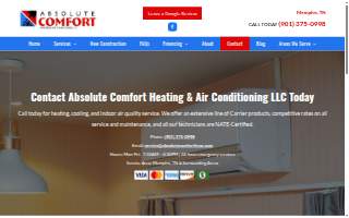 Absolute Comfort Heating & Air Conditioning LLC website