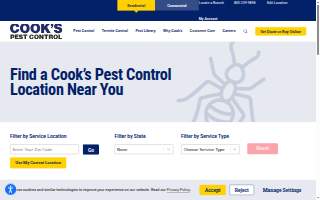 Cook's Pest Control website
