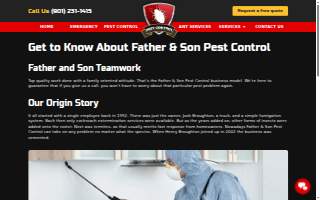 Father & Son Pest Control website