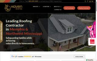 Haven Roofing and Exteriors website