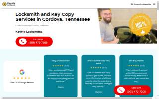 KeyMe Locksmiths of Memphis website