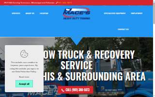 Mace's 24 Hour Towing & Recovery website