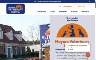 Moyers Veterinary Hospital website