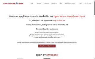 Appliances 4 Less TN website