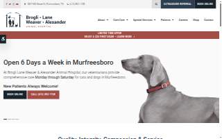 Brogli Lane Weaver & Alexander Animal Hospital website