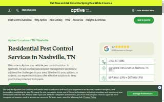 Aptive Pest Control of Nashville website