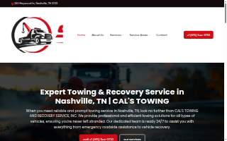 Cal's Towing and Recovery Service, INC. website