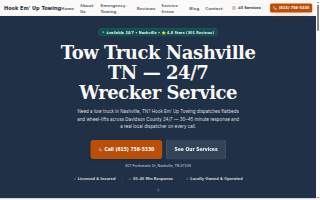Hook Em' Up Towing website