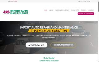 Import Auto Maintenance website