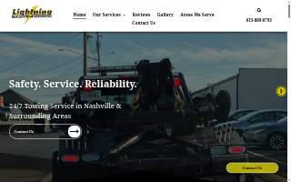 Lightning Towing & Recovery website