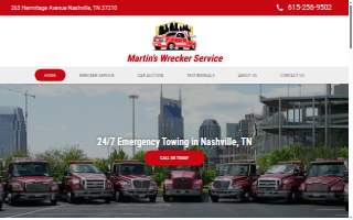Martin's wrecker Service website