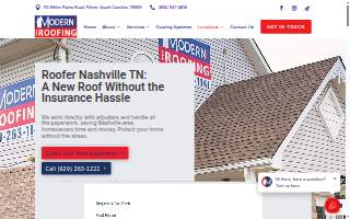 Modern Roofing of Nashville website