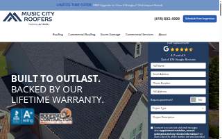 Music City Roofers website