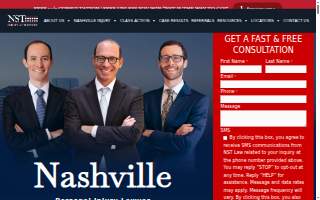 NST Law Injury Attorneys of Nashville website