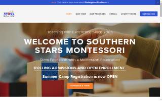 Southern Stars Montessori Preschool website