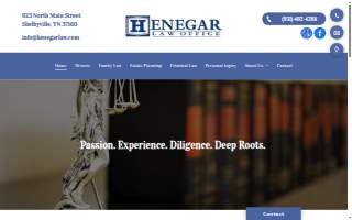 Henegar Law Office website